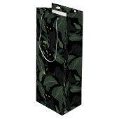 Modernes schwarzes Panther-Muster Geschenktüte Für Weinflaschen (Vorderseite Schrägansicht)