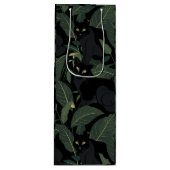 Modernes schwarzes Panther-Muster Geschenktüte Für Weinflaschen (Vorderseite)