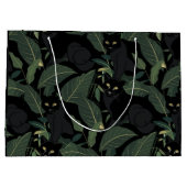 Modernes schwarzes Panther-Muster Große Geschenktüte (Rückseite)