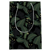 Modernes schwarzes Panther-Muster Mittlere Geschenktüte (Vorderseite)