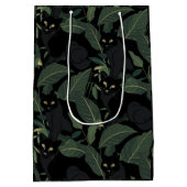 Modernes schwarzes Panther-Muster Mittlere Geschenktüte (Rückseite)