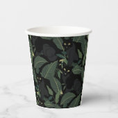 Modernes schwarzes Panther-Muster Pappbecher (Vorderseite)