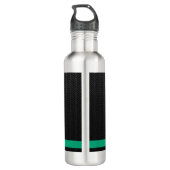 Modernes Schwarzes Personalisiert Edelstahlflasche (Rückseite)