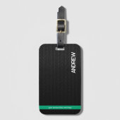 Modernes Schwarzes Personalisiert Gepäckanhänger (Vorderseite Vertikal)