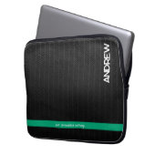 Modernes Schwarzes Personalisiert Laptopschutzhülle (Vorderseite Links)