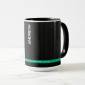 Modernes Schwarzes Personalisiert Tasse (VorderseiteRechts)