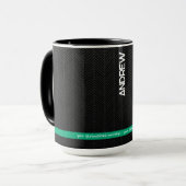Modernes Schwarzes Personalisiert Tasse (Vorderseite Links)