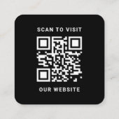 Modernes schwarzes QR-Code-Logo Quadratische Karte (Rückseite)