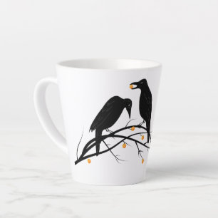 Modernes Schwarzes Ravens Minimalistisches Muster Milchtasse