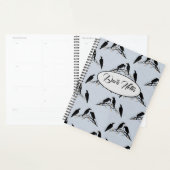 Modernes Schwarzes Ravens Minimalistisches Muster Planer (Anzeige)