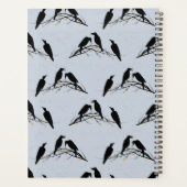 Modernes Schwarzes Ravens Minimalistisches Muster Planer (Rückseite)