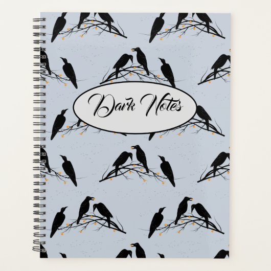 Modernes Schwarzes Ravens Minimalistisches Muster Planer (Vorderseite)