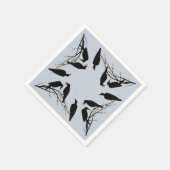 Modernes Schwarzes Ravens Minimalistisches Muster Serviette (Ecke)