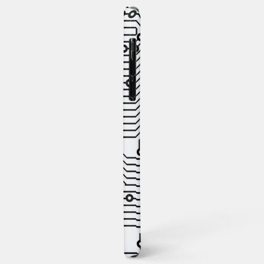 Modernes schwarzes Retro-Computergehäuse Case-Mate iPhone Hülle (Hinten/Links)