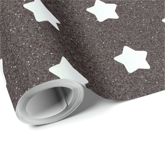 Modernes schwarzes Retrosternmuster Mitte des Jahr Geschenkpapier (Rolleneckpunkt)