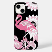 Modernes Schwarzes Rosa Flamingo Case-Mate iPhone Hülle (Rückseite)