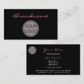 Modernes Schwarzes Rosa mit benutzerdefinierten Fa Visitenkarte (Vorne/Hinten)