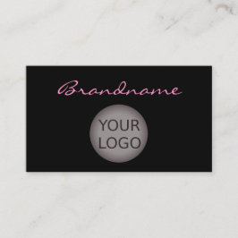 Modernes Schwarzes Rosa mit benutzerdefinierten Fa Visitenkarte