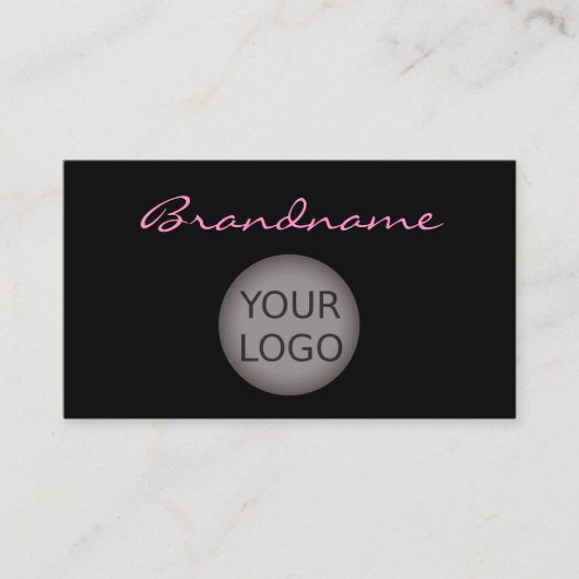 Modernes Schwarzes Rosa mit benutzerdefinierten Fa Visitenkarte (Vorderseite)