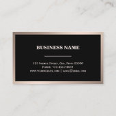 Modernes schwarzes Rosen-GoldMinimalistische Visitenkarte (Rückseite)