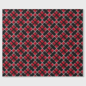 Modernes schwarzes Rot Geschenkpapier (Flach)