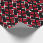 Modernes schwarzes Rot Geschenkpapier (Ecke)