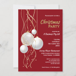 Modernes Schwarzes, Rotes und Gold Weihnachtsgebäc Einladung