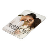 Modernes Schwarzes Save the Date Hochzeitsszitat F Magnet (Linke Seite)