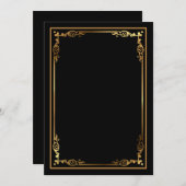 Modernes schwarzes Schwarz - Einladung mit schlank (Vorne/Hinten)