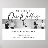 Modernes Schwarzes Script-Foto Elegantes Hochzeits Poster (Vorne)