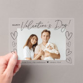 Modernes Schwarzes Script Happy Valentine's Day Fo Acryleinladungen (Insitu (Handheld))