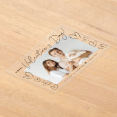 Modernes Schwarzes Script Happy Valentine's Day Fo Acryleinladungen (Ablage )