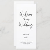 Modernes Schwarzes Script-Hochzeitsprogramm (Vorne/Hinten)