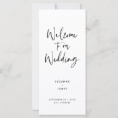 Modernes Schwarzes Script-Hochzeitsprogramm (Vorderseite)