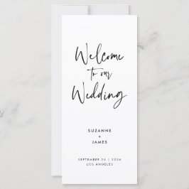 Modernes Schwarzes Script-Hochzeitsprogramm