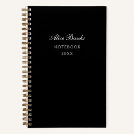 Modernes Schwarzes Script Monogram Notizblock