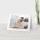 Modernes Schwarzes Script Personalisiert Hochzeits Dankeskarte (Vorderseite)