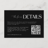 Modernes Schwarzes Script QR Code Hochzeit Begleitkarte (Vorderseite)
