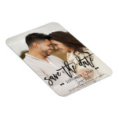 Modernes Schwarzes Script Save the Date Hochzeitss Magnet (Rechte Seite)