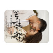 Modernes Schwarzes Script Save the Date Hochzeitss Magnet (Horizontal)