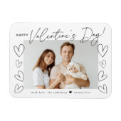 Modernes Schwarzes Script - Valentinstag-Foto Magnet (Horizontal)