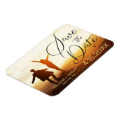 Modernes Schwarzes Skript-Foto Hochzeit speichern  Magnet (Linke Seite)