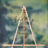 Modernes Schwarzes Skript Hochzeitsempfang Begrüßu Acrylschild (Neutral)