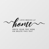 Modernes Schwarzes Skript-Liebe-Zuhause-Window Fensteraufkleber (Blatt)