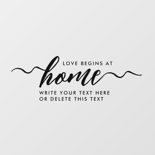 Modernes Schwarzes Skript-Liebe-Zuhause-Window Fensteraufkleber (Blatt)