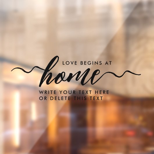 Modernes Schwarzes Skript-Liebe-Zuhause-Window Fensteraufkleber (Blatt 2)