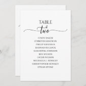 Modernes Schwarzes Skript Tischnummer 2 Seekarte (Vorne/Hinten)