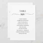 Modernes Schwarzes Skript Tischnummer 6 Sitzplaket (Vorne/Hinten)