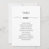 Modernes Schwarzes Skript Tischnummer 9 Sitzplan (Vorderseite)