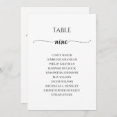 Modernes Schwarzes Skript Tischnummer 9 Sitzplan (Vorne/Hinten)